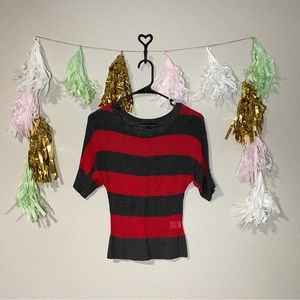 Takeout Stripped Red Sweater Blouse